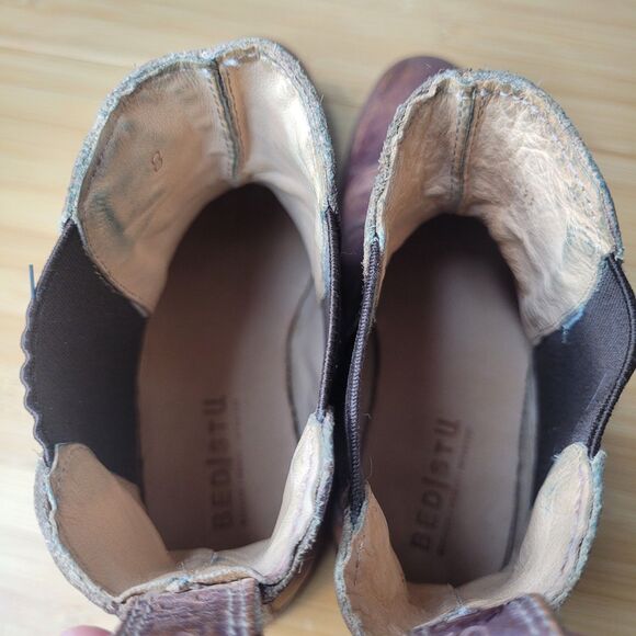 Bed|Stü Nandi short Chelsea boots Brown Sz 8 Genuine Leather Distressed Booties - Picture 10 of 11